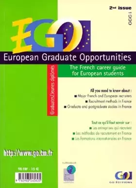 Couverture du produit · EGO (EUROPEAN GRADUATE OPPORTUNITIES). Edition bilingue français-anglais, 2nd issue 1999