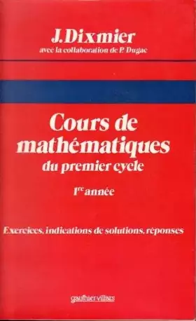 Couverture du produit · Cours de mathématiques, 1re année