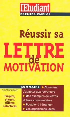 Couverture du produit · Réussir sa lettre de motivation