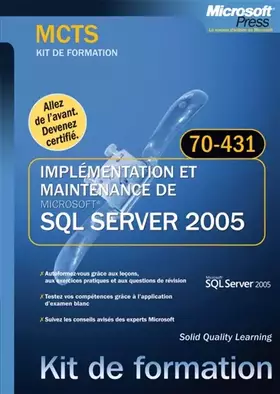 Couverture du produit · Implémentation et maintenance de SQL Server 2005: MCTS Examen 70-431