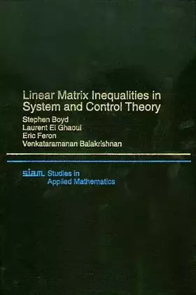 Couverture du produit · Linear Matrix Inequalities in System & Control Theory (Studies in Applied Mathematics, Volume 15)