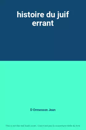 Couverture du produit · histoire du juif errant