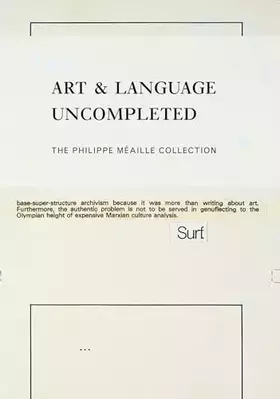 Couverture du produit · Art & Language. The Philippe Méaille Collection: The Philippe Méaille Collection