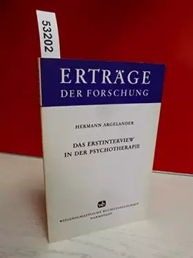 Couverture du produit · Das Erstinterview in der Psychotherapie (Erträge der Forschung)