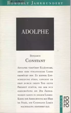 Couverture du produit · Adolphe: Erzählung aus den gefundenen Papieren eines Unbekannten