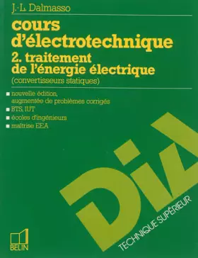 Couverture du produit · Cours d'électronique, tome 2 : Traitement de l'énergie électrique (convertisseurs statiques)