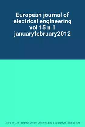 Couverture du produit · European journal of electrical engineering vol 15 n 1 januaryfebruary2012