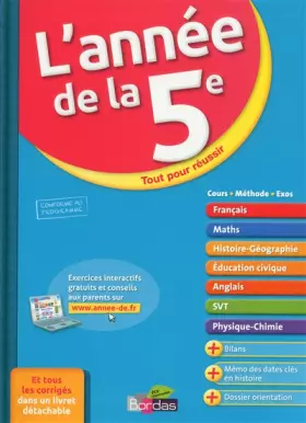 Couverture du produit · L'Année de la 5e - Toutes les matières