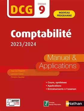 Couverture du produit · Comptabilité - DCG 9 - Manuel et applications - 2023-2024