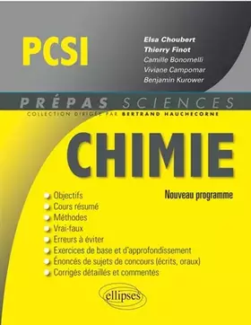 Couverture du produit · Chimie PCSI Programme 2014