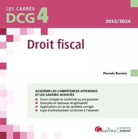 Couverture du produit · DCG 4 - Droit fiscal: Cours et applications corrigées (2023-2024)