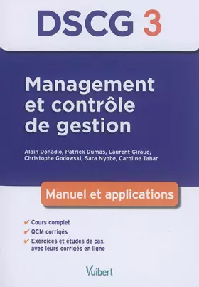 Couverture du produit · DSCG 3 Management et contrôle de gestion: Manuel et applications