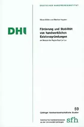 Couverture du produit · Förderung und Stabilität von handwerklichen Existenzgründungen. Am Beispiel der Region Saar-Lor-Lux