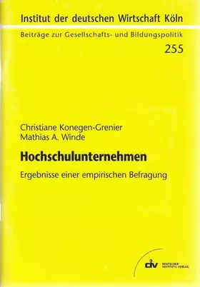 Couverture du produit · Hochschulunternehmen - Ergebnisse einer empirischen Befragung