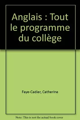 Couverture du produit · Anglais : Tout le programme du collège