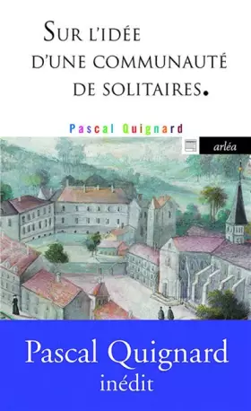 Couverture du produit · Sur l'idée d'une communauté de solitaires