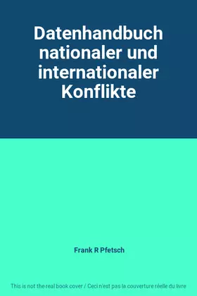 Couverture du produit · Datenhandbuch nationaler und internationaler Konflikte