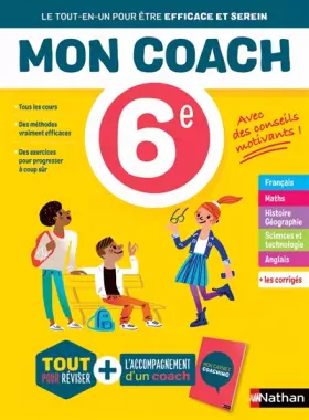 Couverture du produit · Mon coach 6e - Réviser toutes les matières de la 6e avec l'accompagnement d'un coach pour être efficace et serein
