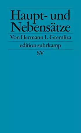 Couverture du produit · Haupt- und Nebensätze (edition suhrkamp)