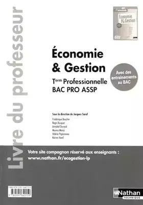 Couverture du produit · Economie & Gestion Tle Bac Pro ASSP: Livre du professeur