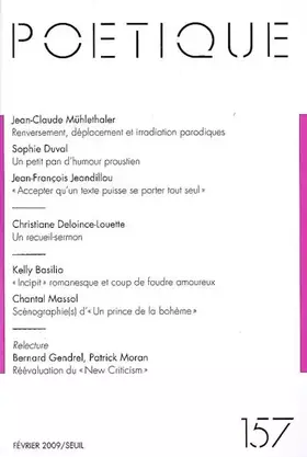Couverture du produit · Poétique, n°157