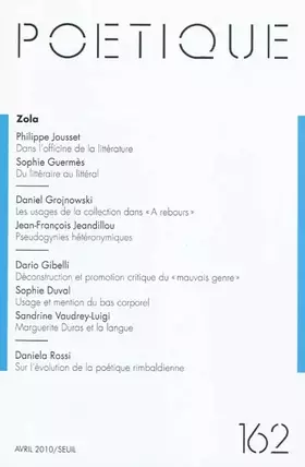 Couverture du produit · Poétique, n°162