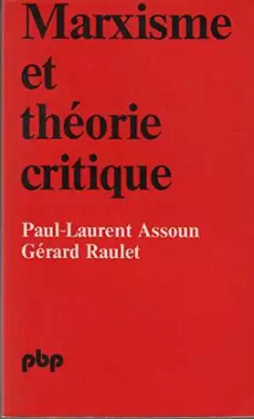Couverture du produit · Marxisme et théorie critique