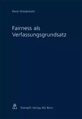 Couverture du produit · Fairness als Verfassungsgrundsatz