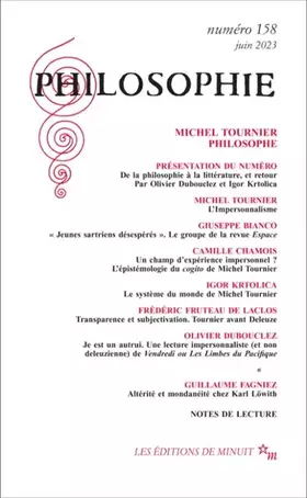 Couverture du produit · Philosophie 158 : Michel Tournier philosophe