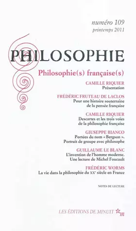 Couverture du produit · Philosophie 109