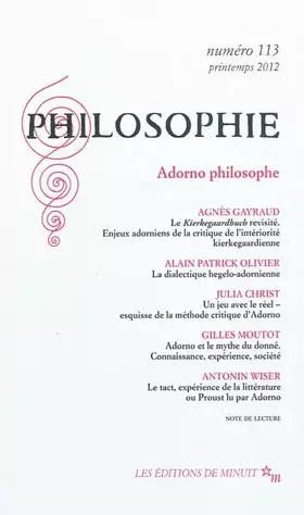 Couverture du produit · Philosophie 113