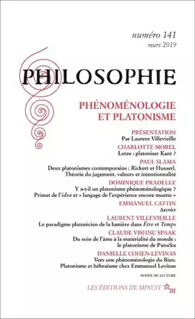 Couverture du produit · Philosophie 141 Phénoménologie et platonisme