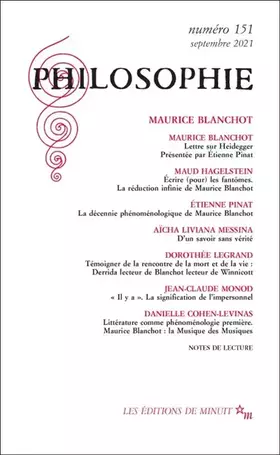 Couverture du produit · Philosophie 151 : Maurice Blanchot