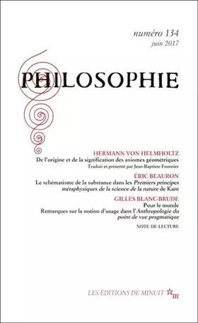 Couverture du produit · PHILOSOPHIE 134