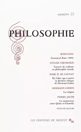 Couverture du produit · Philosophie, numéro 22