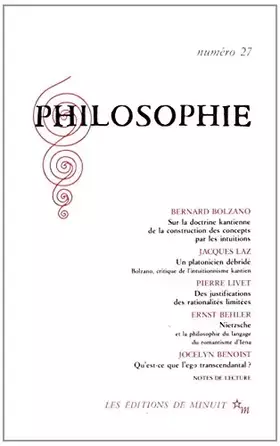 Couverture du produit · Philosophie, numéro 27