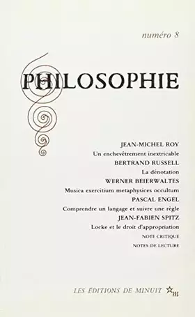 Couverture du produit · Philosophie, numéro 8