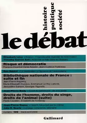 Couverture du produit · Le Débat, numéro 109, mars-avril 2000