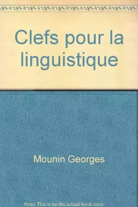 Couverture du produit · Clefs pour la linguistique