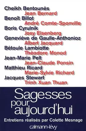 Couverture du produit · Sagesses pour aujourd'hui