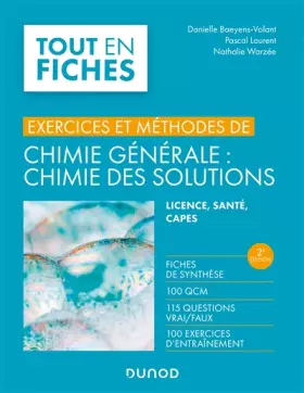 Couverture du produit · Chimie générale : chimie des solutions -2e éd. - Exercices et méthodes - Exercices et méthodes: Exercices et méthodes