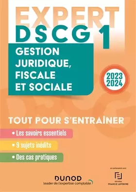 Couverture du produit · DSCG 1 - EXPERT - Gestion juridique, fiscale et sociale 2023-2024 (2023-2024)