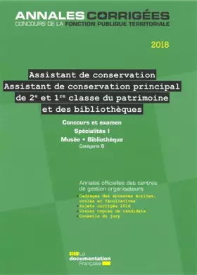Couverture du produit · Assistant de conservation principal du patrimoine (2e et 1re classe)
