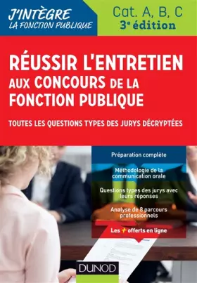Couverture du produit · Réussir l'entretien aux concours de la fonction publique - Cat. A, B, C