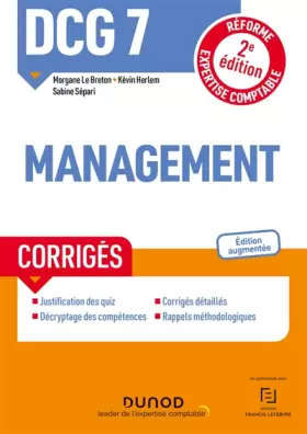 Couverture du produit · DCG 7 Management - Corrigés - 2e éd.: Réforme Expertise comptable