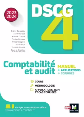 Couverture du produit · DSCG 4 - Comptabilité et audit - Manuel et applications - Millésime 2023-2024
