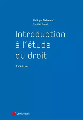 Couverture du produit · Introduction à l'étude du droit