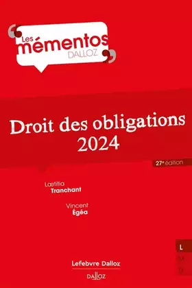 Couverture du produit · Droit des obligations 2024 27ed