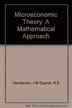 Couverture du produit · Microeconomic Economic Theory: A Mathematical Approach