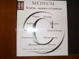 Couverture du produit · MEDIUM COPIE MODE D EMPLOI TRANSMETTRE POUR INNOVER 3233